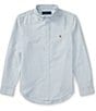 Polo Ralph Lauren Big Boys Long-Sleeve Striped Oxford Shirt, Color:Blue/White - Image 1