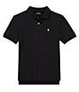 Color:Polo Black - Image 1 - Big Boys 8-20 Solid Short Sleeve Stretch Polo Shirt