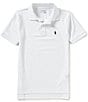 Color:White - Image 1 - Big Boys 8-20 Solid Short Sleeve Stretch Polo Shirt