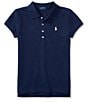 Color:French Navy - Image 1 - Childrenswear Big Girls 7-16 Short-Sleeve Mesh Polo Shirt