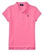 Color:Baja Pink - Image 1 - Childrenswear Big Girls 7-16 Short-Sleeve Mesh Polo Shirt
