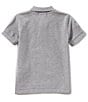 Color:Andover Heather - Image 2 - Little Boys 2T-7 Short Sleeve Oversized Logo Classic Mesh Polo Shirt