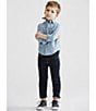 Color:Vestry - Image 6 - Little Boys 2T-7 Hampton Dark Wash Denim Jeans