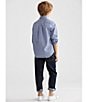 Color:Blue Multi - Image 4 - Little Boys 2T-7 Long-Sleeve Gingham Poplin Shirt