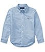Color:Oxford Blue - Image 1 - Little Boys 2T-7 Long-Sleeve Oxford Shirt