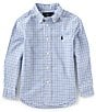 Color:Blue Multi - Image 1 - Little Boys 2T-7 Long-Sleeve Plaid Poplin Shirt