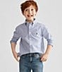 Color:Blue Multi - Image 2 - Little Boys 2T-7 Long-Sleeve Plaid Poplin Shirt