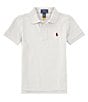 Color:Light Smoke/Thoroughbred Red - Image 1 - Little Boys 2T-7 Short-Sleeve Collegiate Mesh Polo Shirt