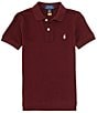 Color:Classic Wine/White - Image 1 - Little Boys 2T-7 Short-Sleeve Collegiate Mesh Polo Shirt