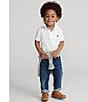 Color:White - Image 3 - Little Boys 2T-7 Short Sleeve Classic Mesh Polo Shirt