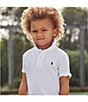 Color:White - Image 6 - Little Boys 2T-7 Short Sleeve Classic Mesh Polo Shirt