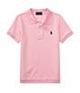 Color:Carmel Pink - Image 1 - Little Boys 2T-7 Short Sleeve Classic Mesh Polo Shirt