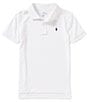Color:White - Image 1 - Little Boys 2T-7 Short-Sleeve Lisle Solid Polo Shirt
