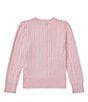 Color:Hint of Pink - Image 2 - Childrenswear Little Girls 2T-6X Cable-Knit Cardigan Sweater