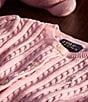 Color:Hint of Pink - Image 4 - Childrenswear Little Girls 2T-6X Cable-Knit Cardigan Sweater