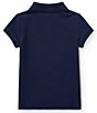 Color:French Navy - Image 2 - Childrenswear Little Girls 2T-6X Mesh Polo Shirt