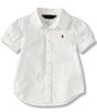 Color:White - Image 1 - Childrenswear Little Girls 2T-6X Oxford Button-Down Shirt