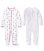 Color:White/Multi - Image 3 - Baby Girls Newborn-9 Months Dainty Floral Printed Footed Coverall