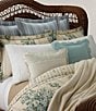 Ralph Lauren Fitzroy Floral Stripe Scalloped Decorative Throw Square Pillow - Image 2