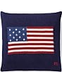 Color:Navy - Image 1 - Knit Flag Throw Pillow