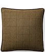 Color:Green - Image 1 - Palazzo Collection Chesworth Wool Herringbone Square Pillow