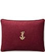 Color:Burgundy - Image 1 - Palazzo Collection Nortonbury Embroidered & Sequined Corduroy Rectangular Pillow