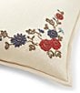 Color:Cream - Image 3 - Remy Macall Embroidered Floral Square Pillow