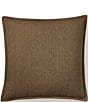 Ralph Lauren Tyler Collection Olson Herringbone Pattern Throw Square Pillow, Color:Brown - Image 1