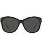 Color:Shiny Black - Image 2 - Women's Rl8190q 55mm Oval Sunglasses