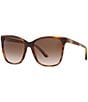 Color:Striped Havana - Image 1 - Women's Rl8201 56mm Havana Square Sunglasses