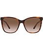 Color:Striped Havana - Image 2 - Women's Rl8201 56mm Havana Square Sunglasses