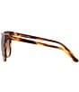 Color:Striped Havana - Image 3 - Women's Rl8201 56mm Havana Square Sunglasses