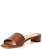 Color:Deep Saddle Tan - Image 4 - Fay Tumbled Leather Slide Sandals