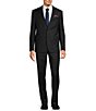 Color:Black - Image 3 - Slim Fit Flat Front Pants Solid Wool Suit