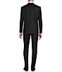 Color:Black - Image 4 - Slim Fit Flat Front Pants Solid Wool Suit