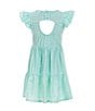 Color:Aqua - Image 2 - Little Girls 2T-6X Sleeveless Gingham-Checked Easter-Bunny-Applique A-Line Dress