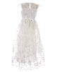 Color:White - Image 5 - Big Girls 7-16 Scalloped Embroidered Mesh Gown