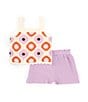 Color:Lilac - Image 1 - Baby Girls 12-24 Months Family Matching Crocheted Tank Top & Solid Gauze Shorts Set