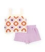 Color:Lilac - Image 2 - Baby Girls 12-24 Months Family Matching Crocheted Tank Top & Solid Gauze Shorts Set