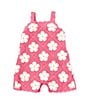 Color:Pink - Image 2 - Baby Girls 3-24 Months Crocheted Daisy Romper