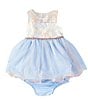Color:Blue - Image 1 - Baby Girls 3-24 Months Embroidered Flower Mesh Illusion Wire Hem Dress