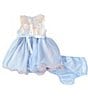Color:Blue - Image 2 - Baby Girls 3-24 Months Embroidered Flower Mesh Illusion Wire Hem Dress