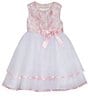 Color:Pink - Image 1 - Baby Girls 3-24 Months Embroidered/Tiered Mesh Fit-And-Flare Dress
