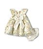 Color:Ivory - Image 2 - Baby Girls 3-24 Months Floral Embroidered Glitter-Accented Mesh Fit & Flare Dress