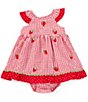 Rare Editions Baby Girls 3-24 Months Flutter Sleeve Strawberry-Schiffli ...