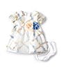 Color:White - Image 1 - Baby Girls 3-24 Months Short Sleeve Floral-Embroidered Fit-And-Flare Dress