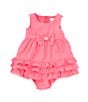 Color:Fuchsia - Image 1 - Baby Girls 3-24 Months Sleeveless Bow-Accented Fit-And-Flare Dress