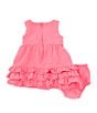 Color:Fuchsia - Image 2 - Baby Girls 3-24 Months Sleeveless Bow-Accented Fit-And-Flare Dress
