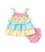 Color:Fuchsia - Image 1 - Baby Girls 3-24 Months Sleeveless Color Block Seersucker Empire-Waist Dress