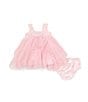 Color:Blush - Image 2 - Baby Girls 3-24 Months Sleeveless Crocheted-Bodice/Layered-Mesh-Skirted Fit-And-Flare Dress